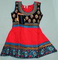Red Blue Anarkali Churidar Suit Girl’s 1 to 4 Year Old #5552